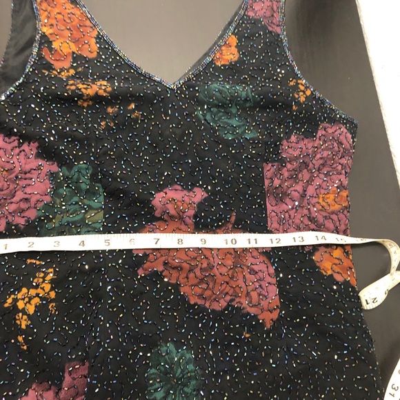 Vintage Beaded Floral Cocktail Dress Medium - Picture 7 of 7